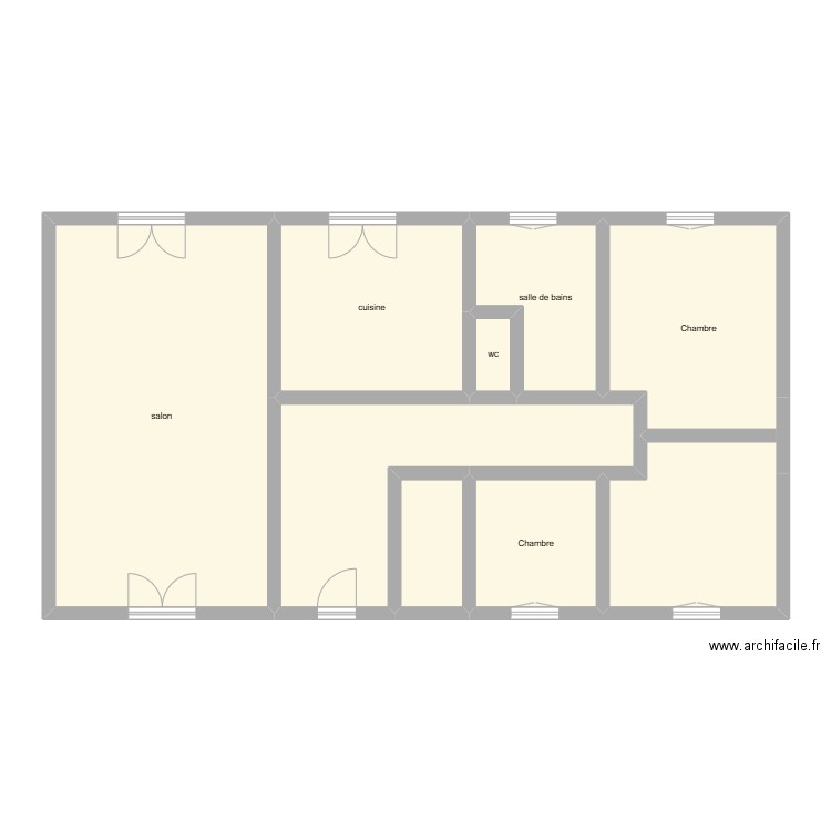 FAUJANET ETAGE état initial. Plan de 8 pièces et 108 m2