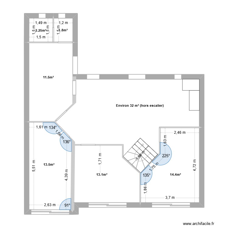 SOUCHER-Projet-V1. Plan de 4 pièces et 33 m2