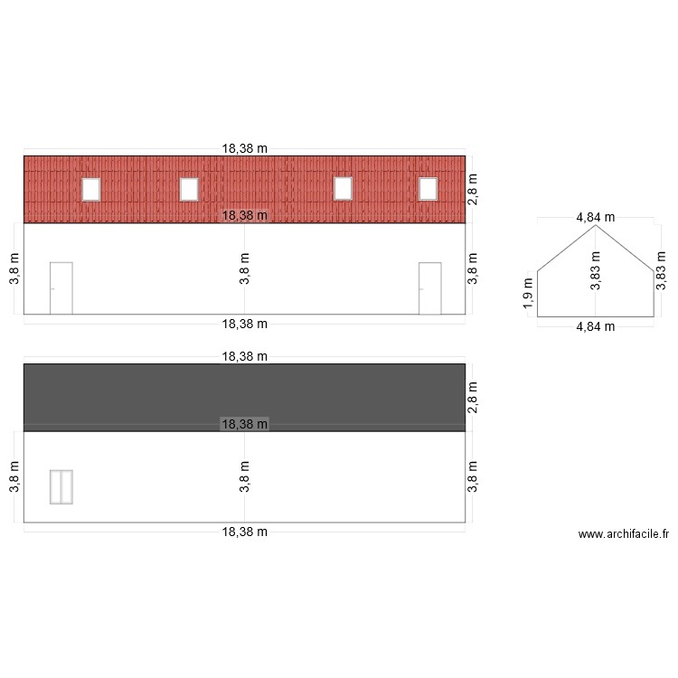 vue de derriere. Plan de 0 pièce et 0 m2