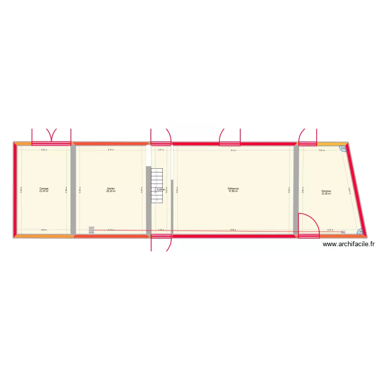 Grange. Plan de 7 Pièces et 186 m² Grange. Plan de 7 Pièces et 186 m²