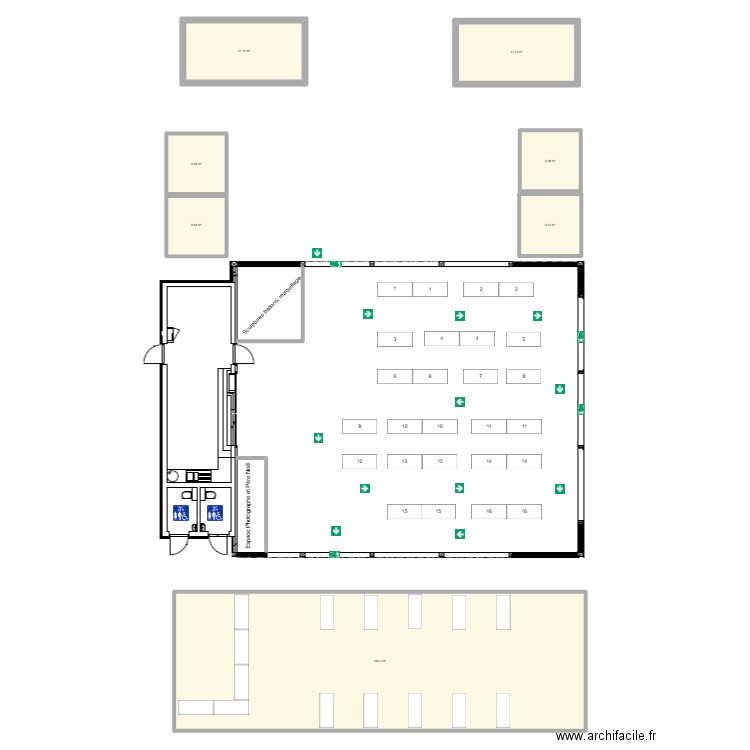 préau-chaumière1B. Plan de 7 pièces et 218 m2
