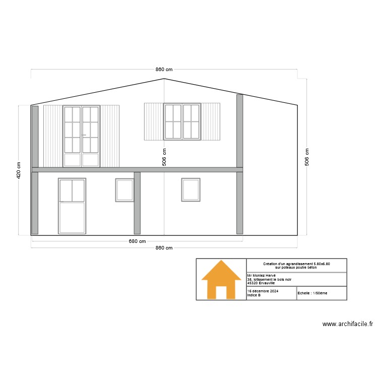 facade Est. Plan de 0 pièce et 0 m2