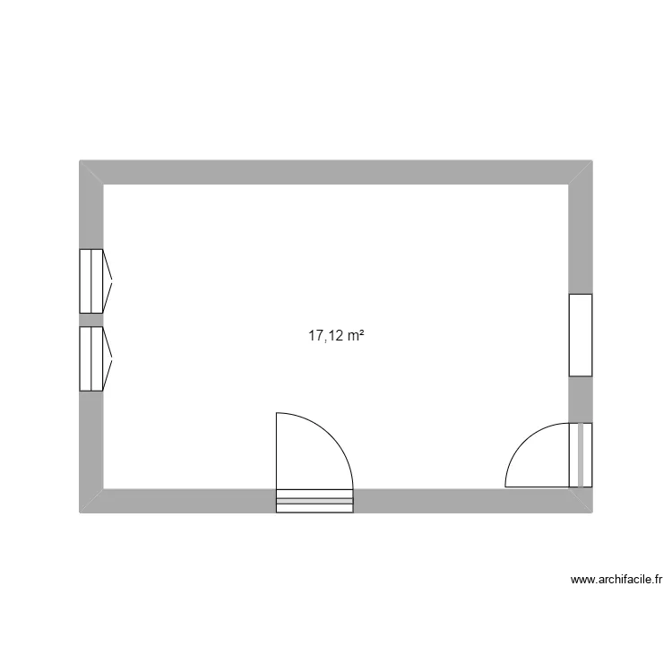 chambre sous sol. Plan de 1  et 17 m²