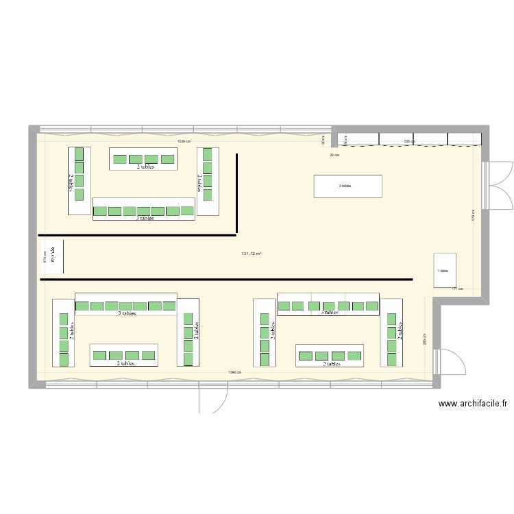 Salle Etage Pierre PERRET. Plan de 1 pièce et 132 m2