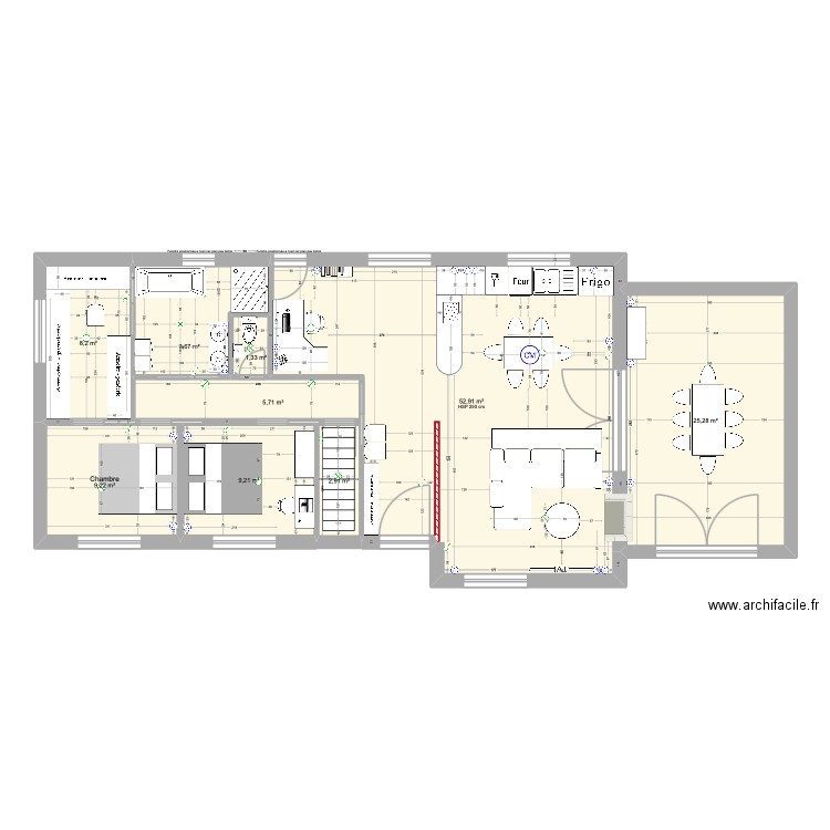 maison pont a celle 2. Plan de 9 pièces et 122 m2