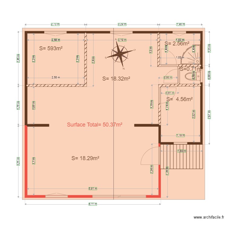 existant   et Projet          chalet 59. Plan de 0 pièce et 0 m2