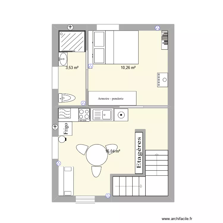 Garage B&eacute;nodet. Plan de 3  et 30 m²