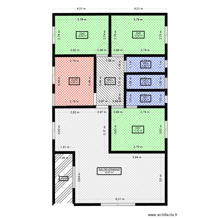 MON PLAN7. Plan de 10 pièces et 95 m2