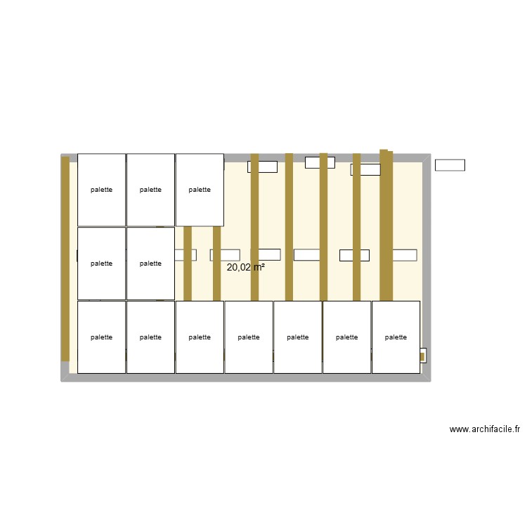 terasse dalles beton. Plan de 1 pièce et 20 m2