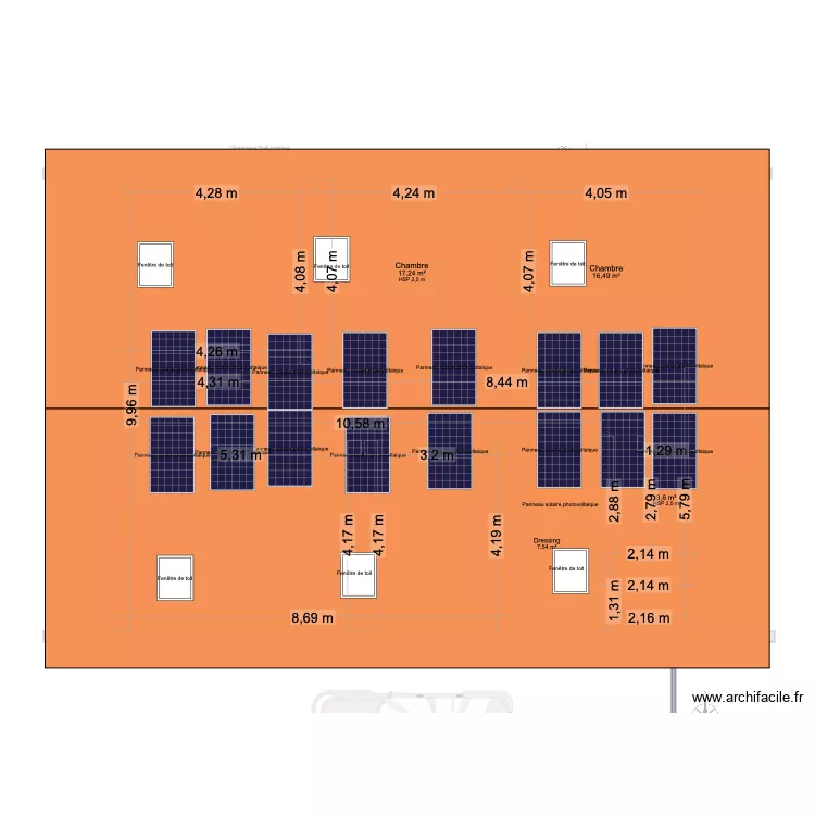 Baylet RDC+&eacute;tage Toiture. Plan de 