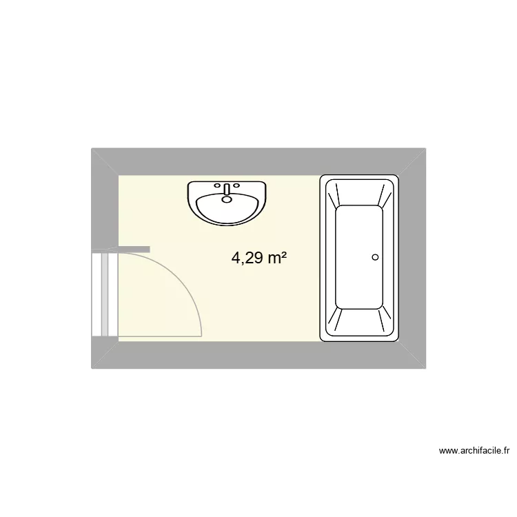 Salle De bain bruyere. Plan de 1  et 4 m²