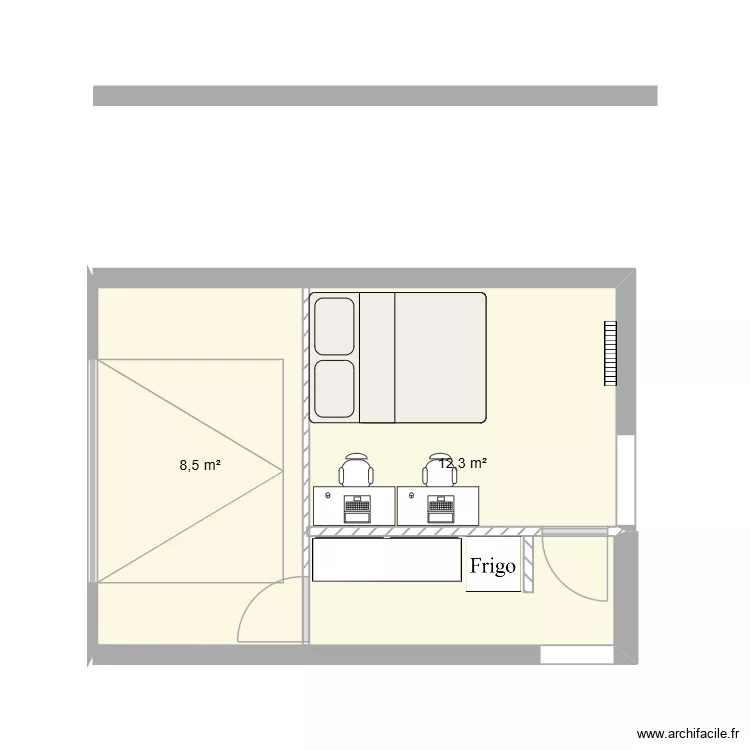Chambre Clo et Max. Plan de 2 Pièces et 21 m² Chambre Clo et Max. Plan de 2 Pièces et 21 m²