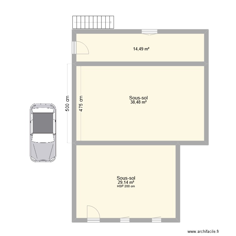 plan existant. Plan de 7 pièces et 169 m2