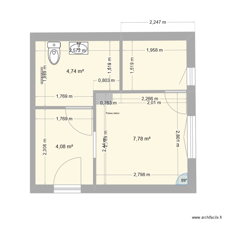 future éventuelle salle de bain PLAN 2. Plan de 0 pièce et 0 m2