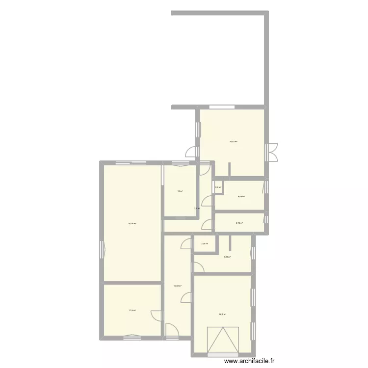 Pi&egrave;ce &agrave; vivre. Plan de 12  et 170 m²