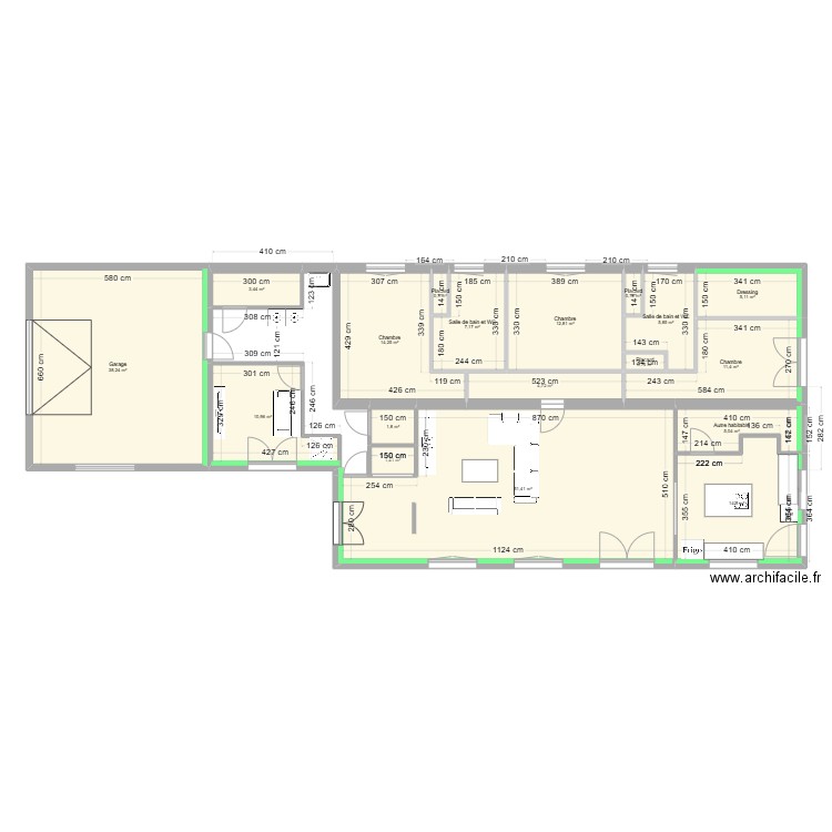 PLAN MAISON FINAL. Plan de 18 pièces et 191 m2