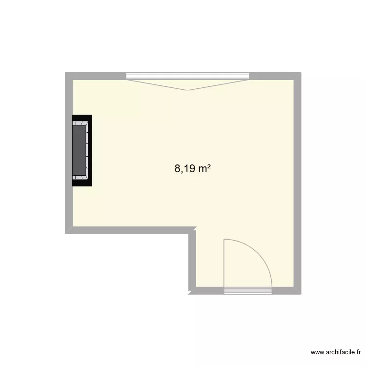 chambre didi. Plan de 1  et 8 m²