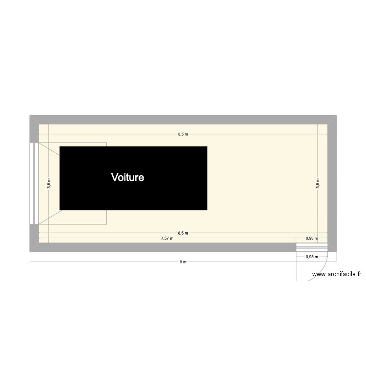 Garage. Plan de 1 pièce et 30 m2