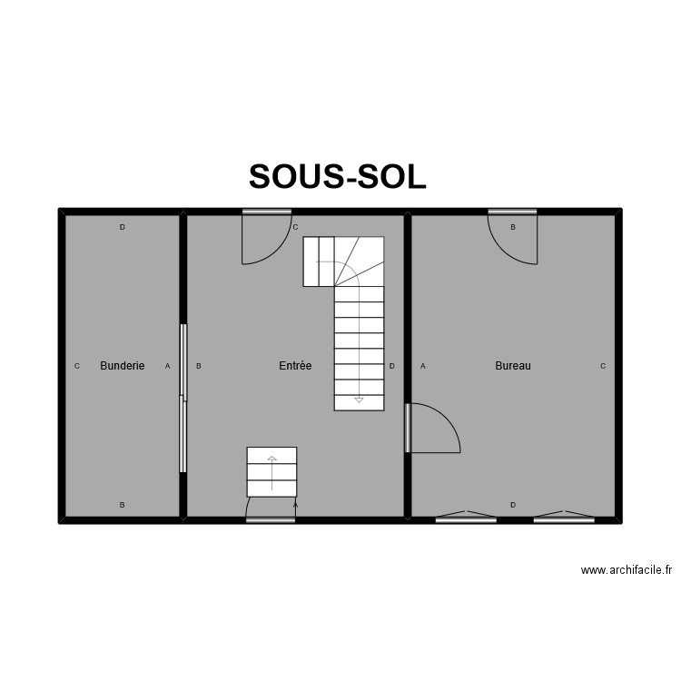 ISAMBERT LOG PB 1. Plan de 3 pièces et 42 m2