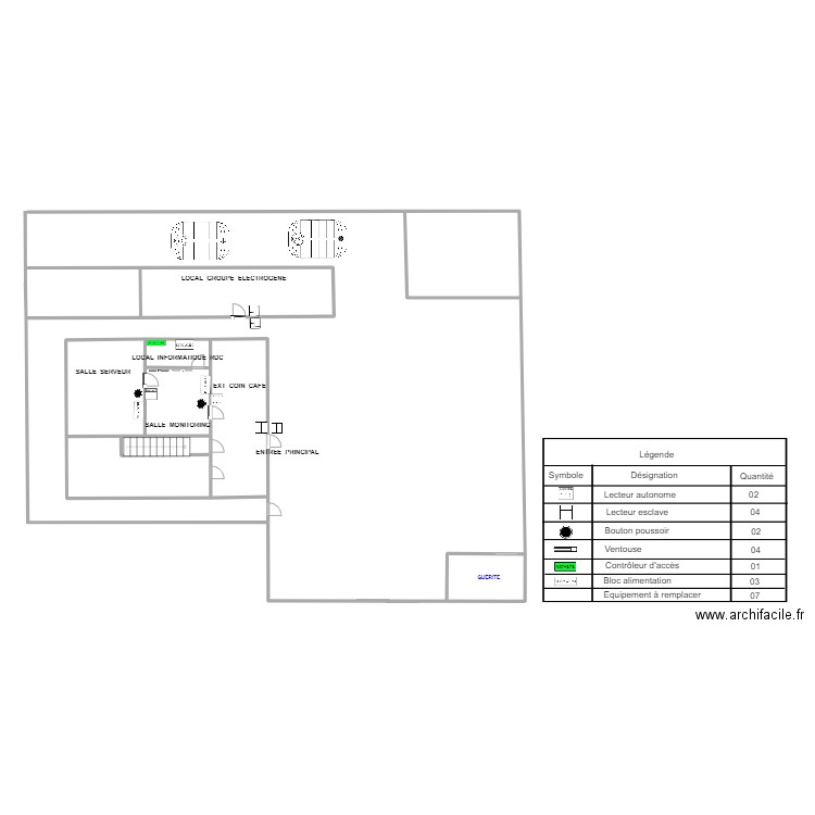 Plan accès campas dla ex. Plan de 5 pièces et 77 m2