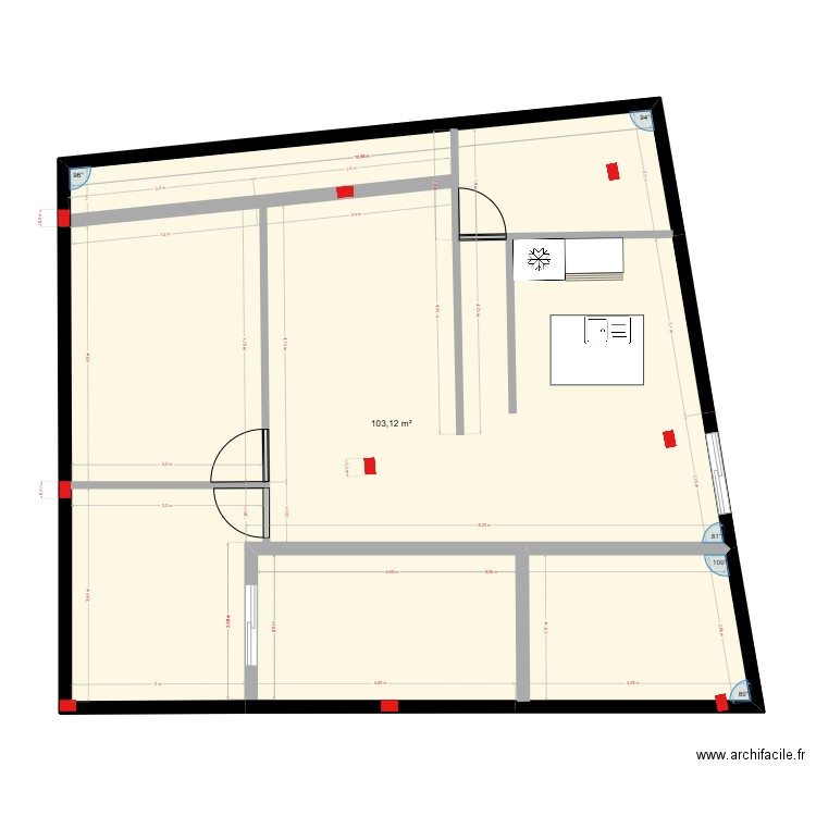 MAISON KAIROUAN 2. Plan de 1 pièce et 103 m2