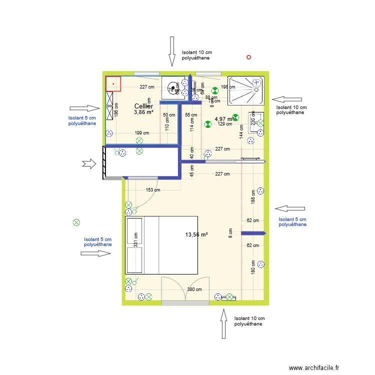 Chambre v10 11 Jan 2024. Plan de 3 pièces et 22 m2