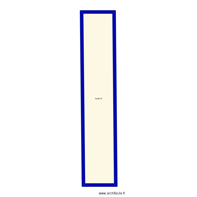 Semi . Plan de 1 pièce et 35 m2
