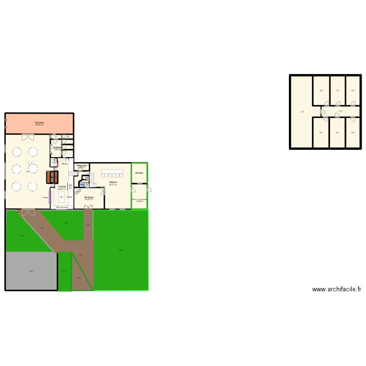 TRAITEUR. Plan de 42 pièces et 981 m2