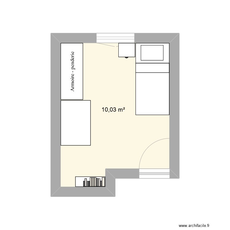 CHAMBRE ENFANT. Plan de 1 pièce et 10 m2