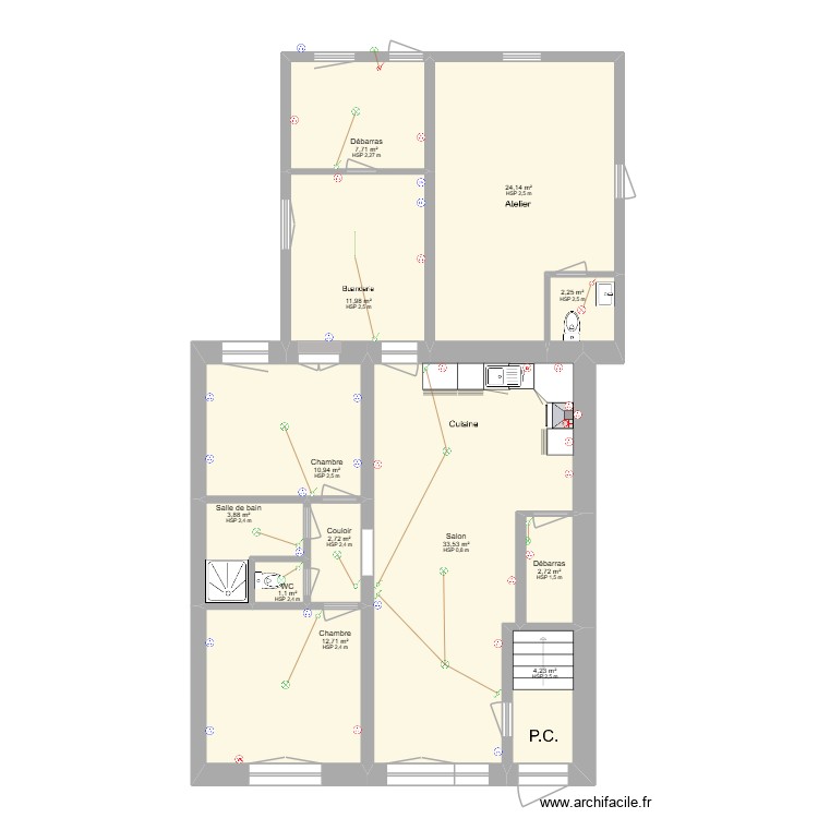 Plan Appart n&deg; 1 _RDC_Pl&acirc;trerie. Plan de 0 pièce et 0 m2