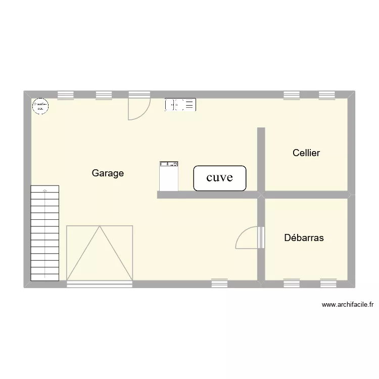richard garage. Plan de 2  et 73 m²