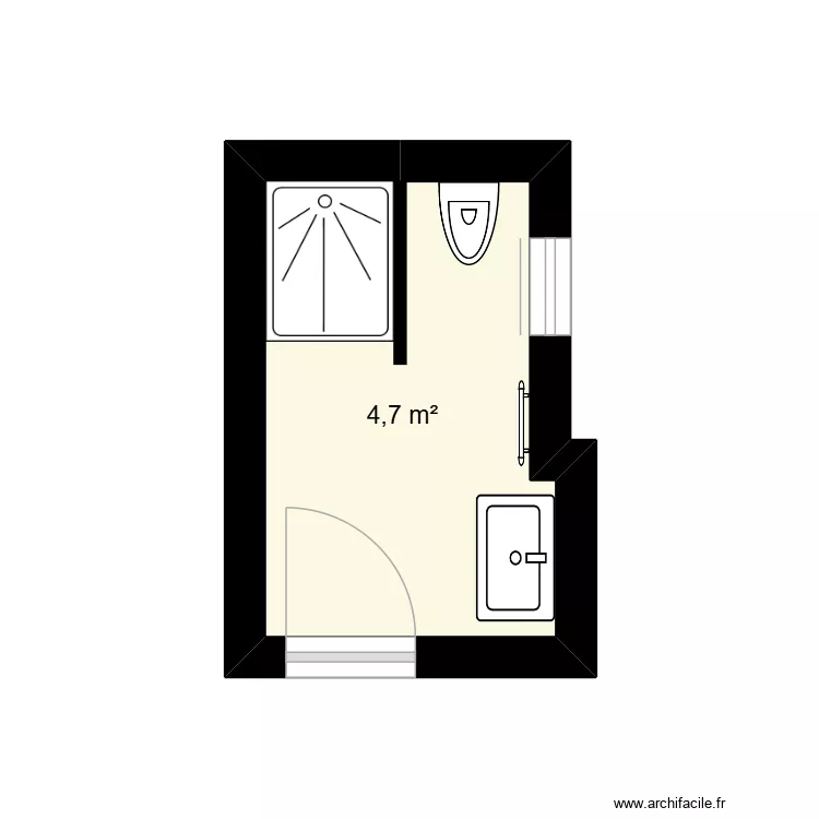 public WC Aymen. Plan de 1  et 5 m²