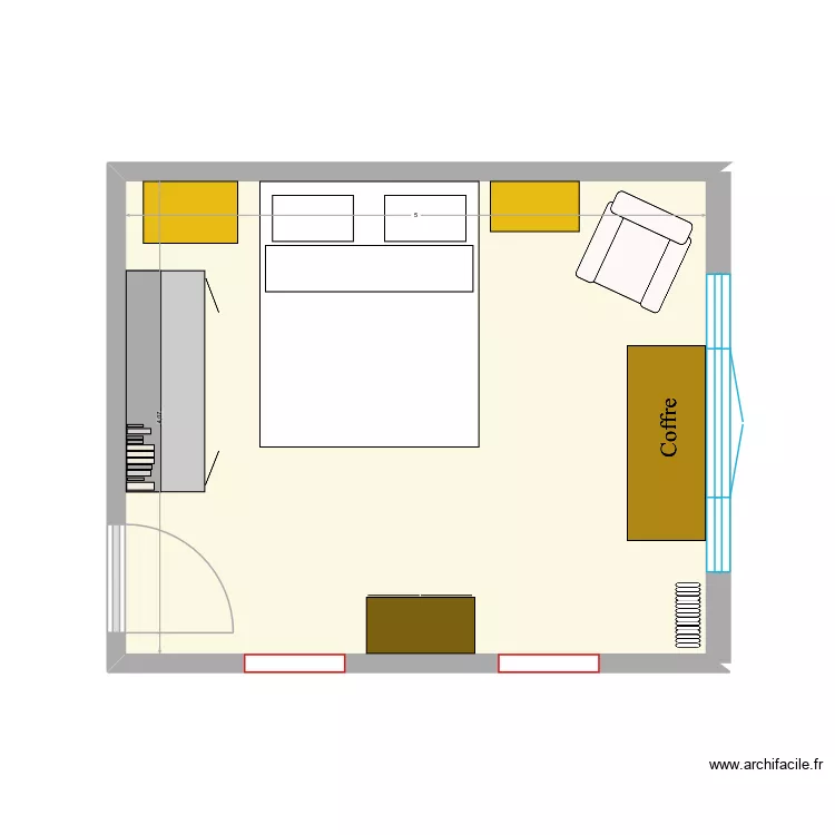 Chambre filles v2. Plan de 1  et 20 m²