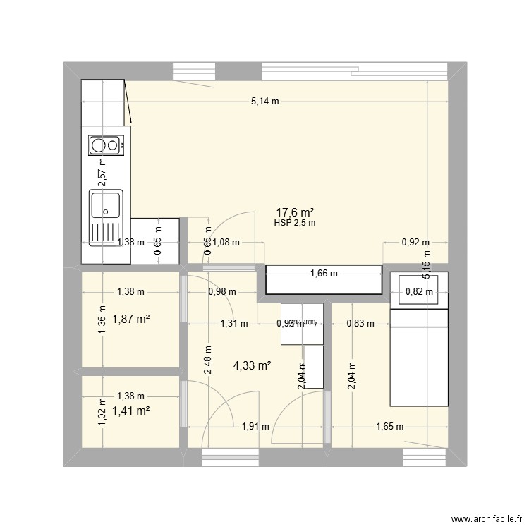 app les gets. Plan de 4 pièces et 25 m2