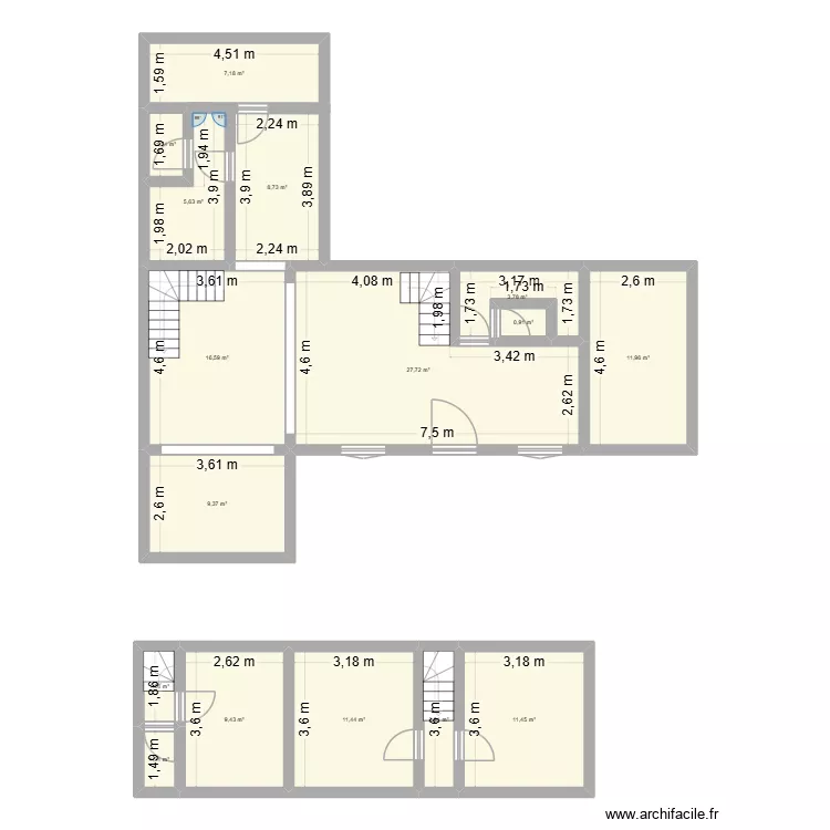Plouarzel. Plan de 16 et 131 m² Plouarzel. Plan de 16 et 131 m²