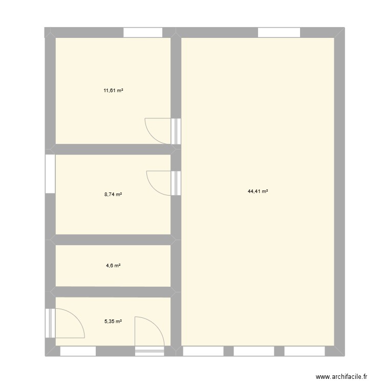maison. Plan de 5 pièces et 75 m2