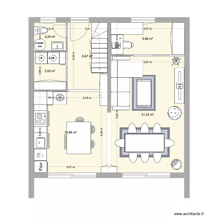 Maison Projet 22. Plan de 14  et 110 m²