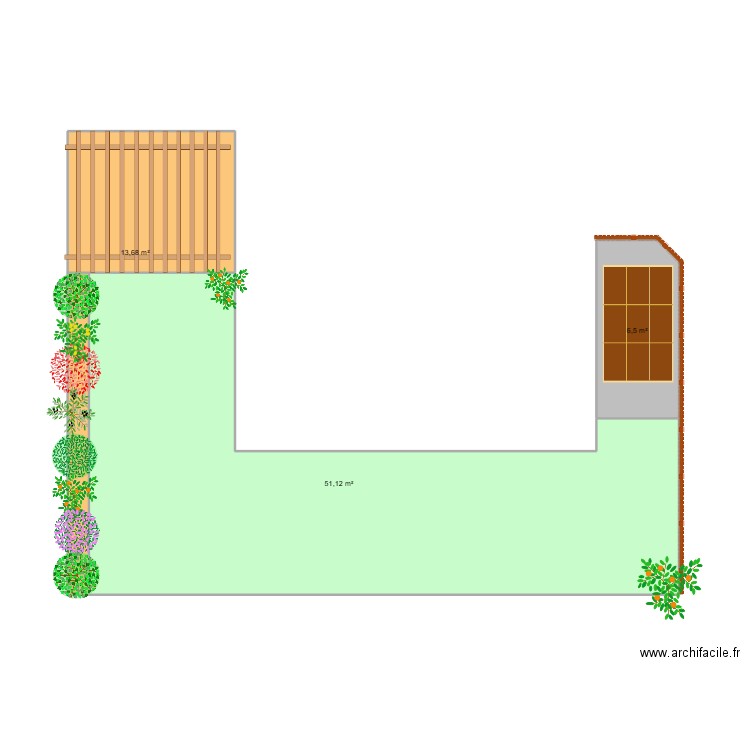 Diane et Arthur. Plan de 3 pièces et 71 m2