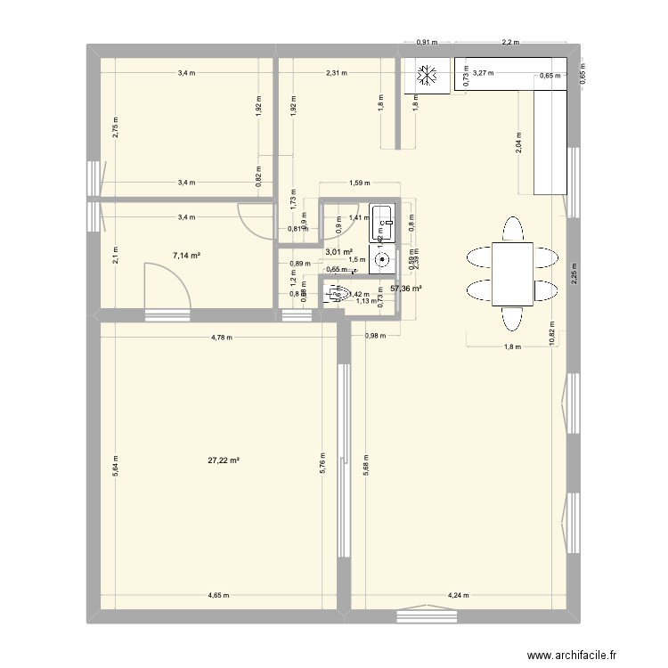 SAUSSET PAPA IDEE 5. Plan de 4 pièces et 95 m2