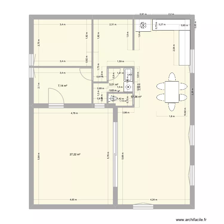 SAUSSET PAPA IDEE 5. Plan de 4  et 95 m²