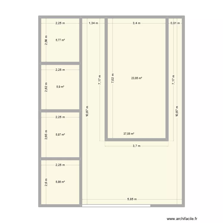 Nurserie 12/03. Plan de 6  et 84 m²