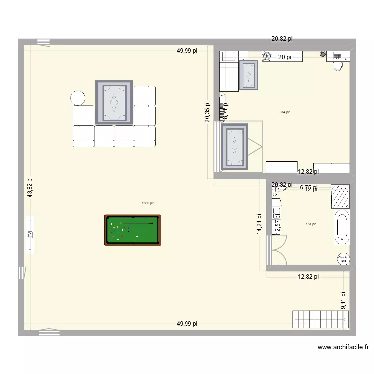 un sous-sol. Plan de 3 et 196 m² un sous-sol. Plan de 3 et 196 m²