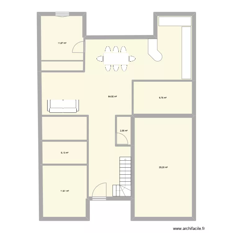 Plan 3. Plan de 7 pièces et 134 m² Plan 3. Plan de 7 pièces et 134 m²