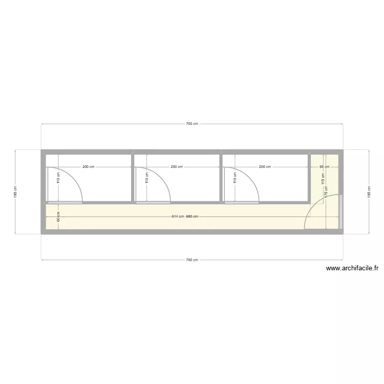 BUREAUX PAO. Plan de 4 pièces et 11 m² BUREAUX PAO. Plan de 4 pièces et 11 m²