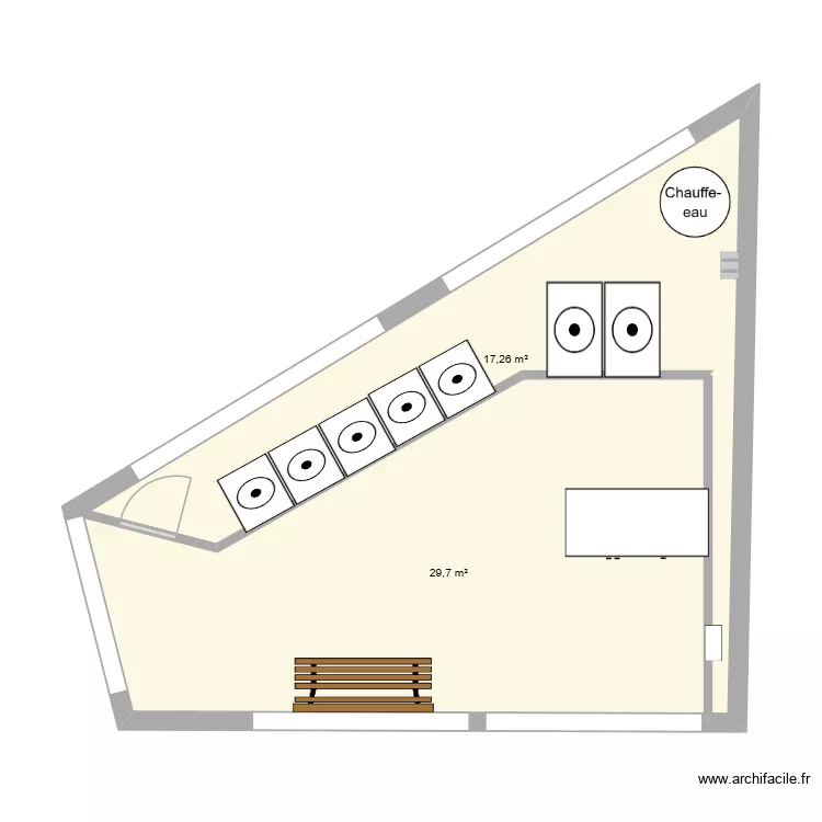 laverie 2. Plan de 2  et 47 m²