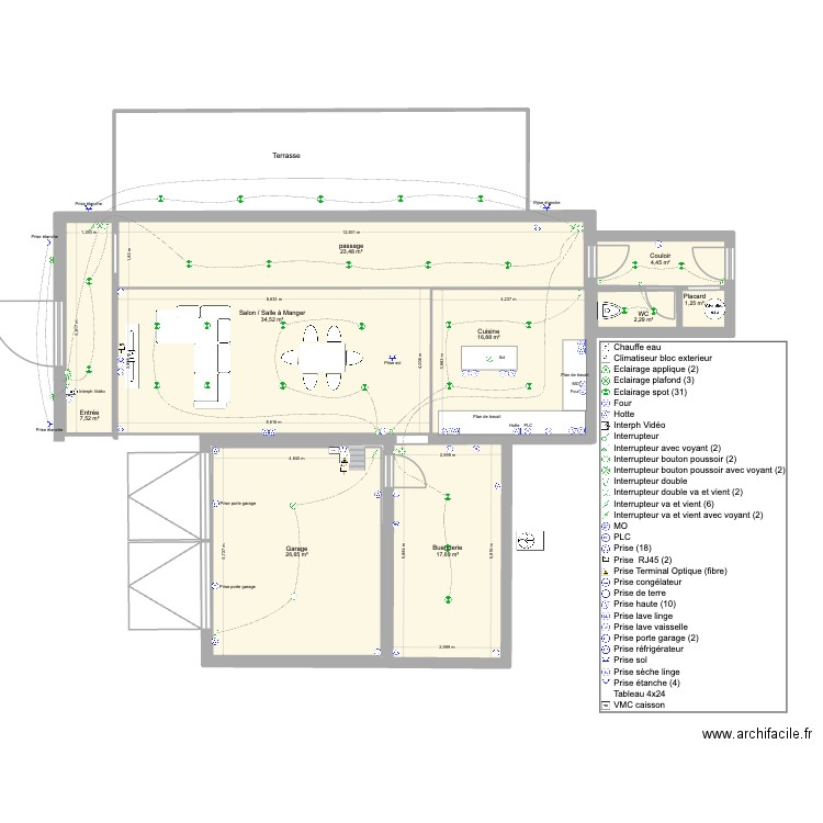 ROQUES. Plan de 9 pièces et 135 m2