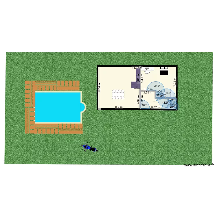 Maison de A Ayoub. Plan de 4  et 171 m²