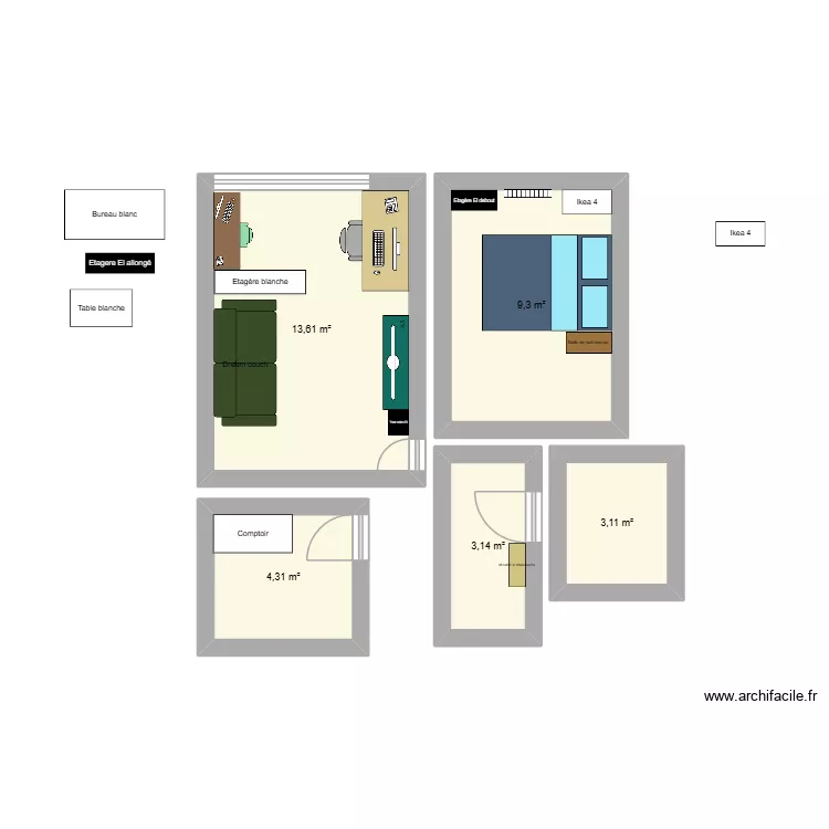 Appart 15 Lou Elouan. Plan de 5 et 33 m² Appart 15 Lou Elouan. Plan de 5 et 33 m²