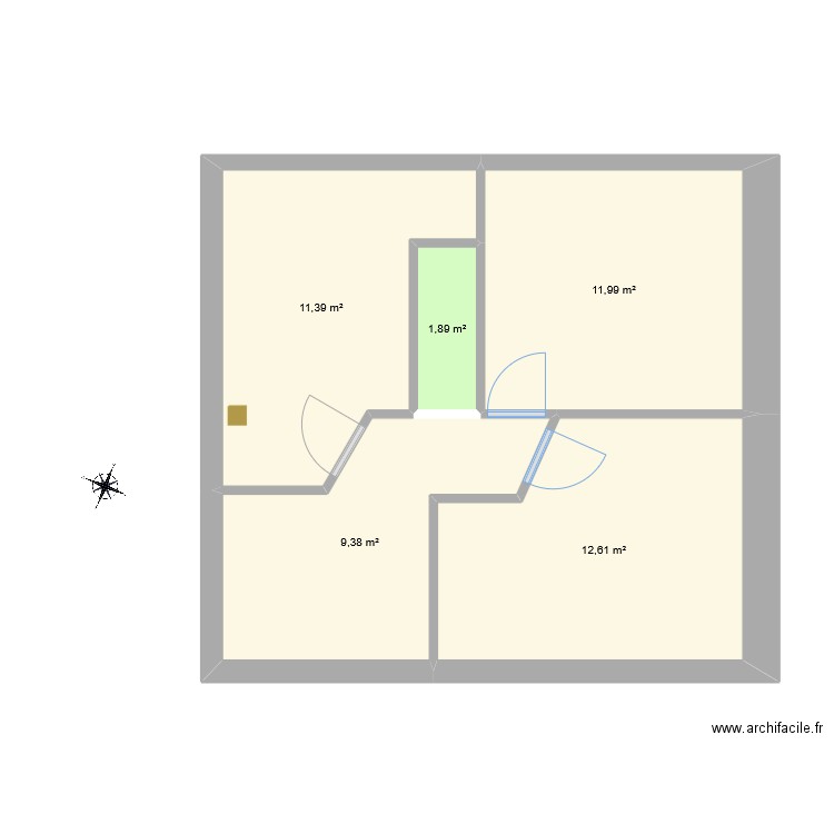 T5 Epinal Etage. Plan de 5 pièces et 47 m2