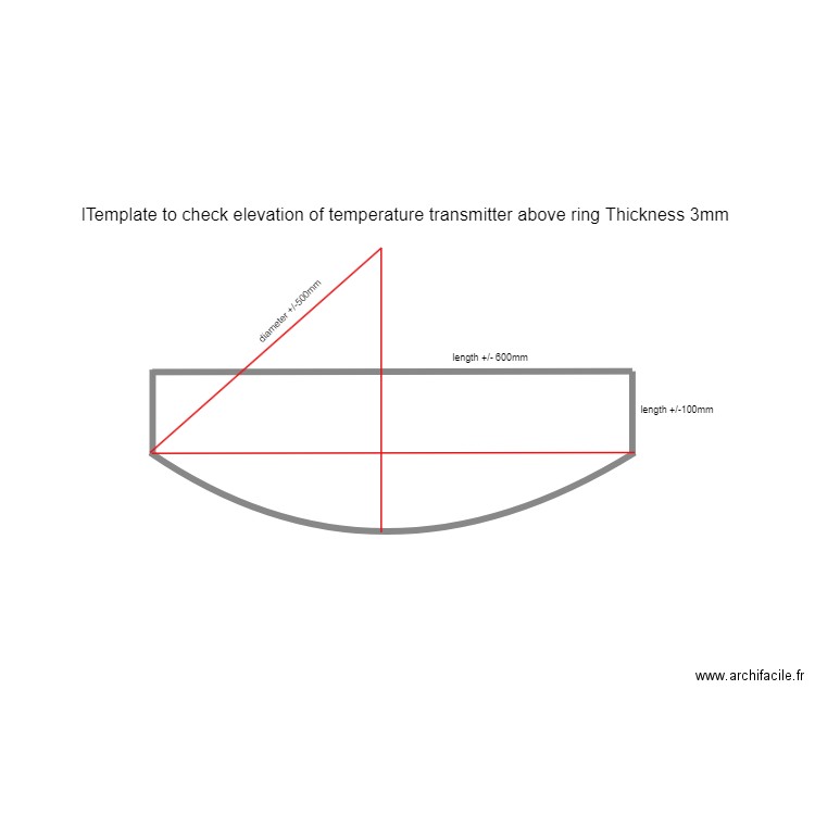 Template for temperature transmitter Thickness 3mm. Plan de 0 pièce et 0 m2